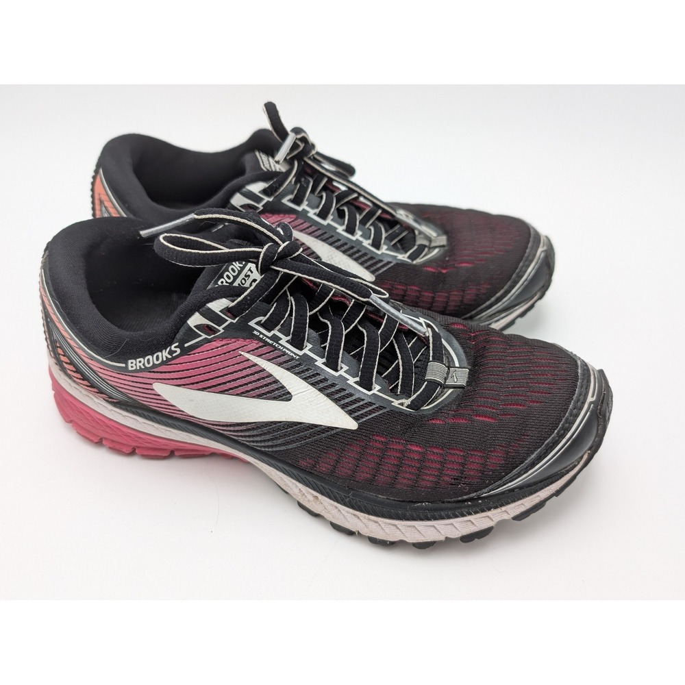 Brooks Running Shoes Women 7 Black Pink Ghost 10 Neutral Cushioned Gym